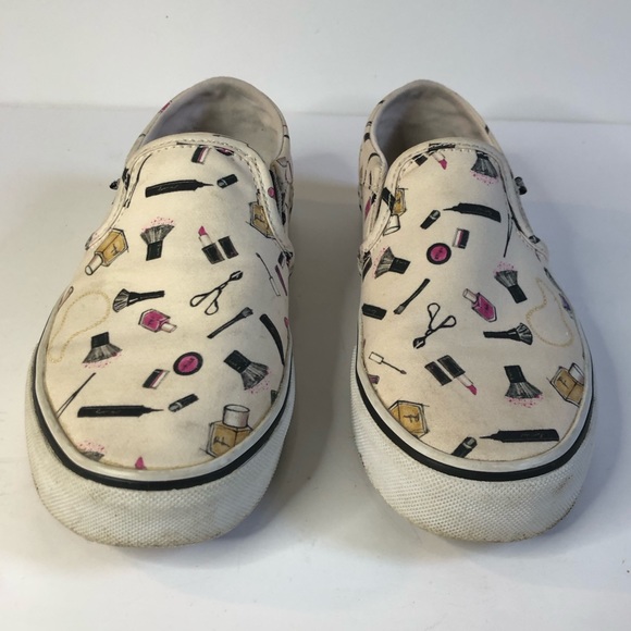 Vans Asher makeup cream coloured slip on woman’s shoes size 6 - Picture 3 of 16